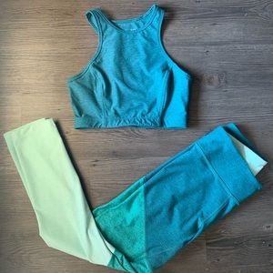 Outdoor voices Leggings and halter crop top bra